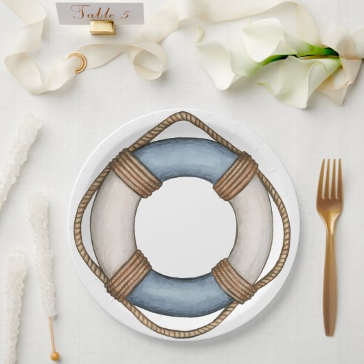 Ahoy! Nautische Baby-Duschpapier-Teller Pappteller (Hochzeit)