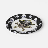 Ahoy, Party Planners Pirate Pappteller (Schrägansicht)