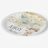 Ahoy Pirate Adventure Vierte Geburtstag Pappteller (Schrägansicht)