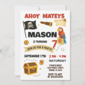 Ahoy! Pirate Birthday Einladung für Kinder (Vorderseite)