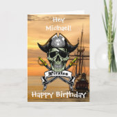Ahoy! Pirate Birthday Fun Karte (Vorderseite)