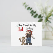 Ahoy Pirate First Birthday Tshirts und Geschenke Postkarte (Stehend Vorderseite)
