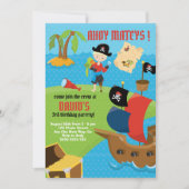 Ahoy! Pirate Ship Boy Pirate Geburtstagspartei Einladung (Vorderseite)