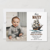 Ahoy! Piratenschiff 8. Geburtstag Einladung (Vorderseite)