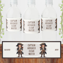 Ahoy Sailors! Girl Pirate Wasserflaschenetikett
