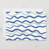 Ahoy Seemann Wasserboot blau Rot 1. Geburtstag Einladung (Rückseite)