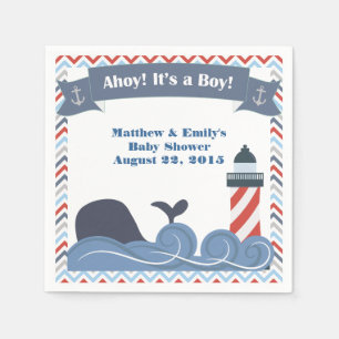 Ahoy sein a Boy Nautical Baby Duschpapier Napkins Serviette