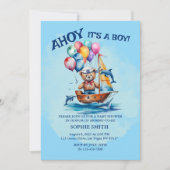 Ahoy sein a Boy Nautical Theme Kinderdusche Einladung (Vorderseite)