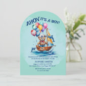 Ahoy sein a Boy Nautical Theme Kinderdusche Einladung