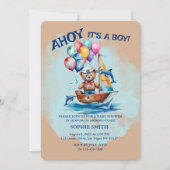 Ahoy sein a Boy Nautical Theme Kinderdusche Einladung (Vorderseite)