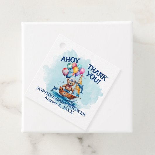 Ahoy sein a Boy Nautical Theme Kinderdusche Geschenkanhänger (Beispiel)