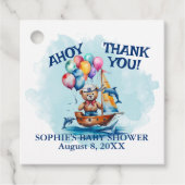Ahoy sein a Boy Nautical Theme Kinderdusche Geschenkanhänger (Vorderseite)