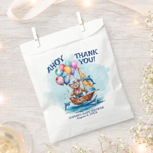 Ahoy sein a Boy Nautical Theme Kinderdusche Geschenktütchen (Ausgeschnitten)