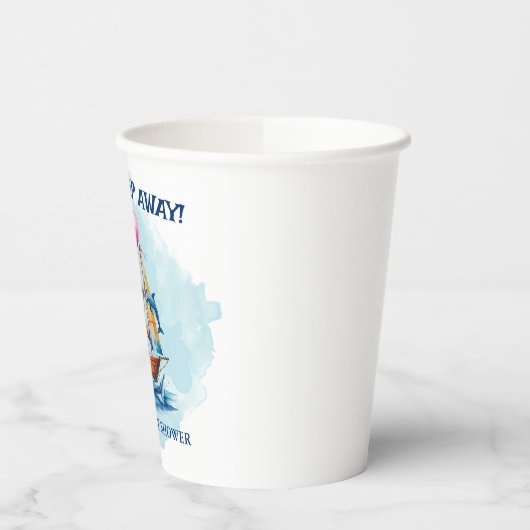 Ahoy sein a Boy Nautical Theme Kinderdusche Pappbecher (Links)