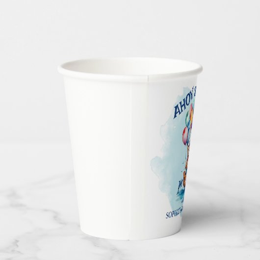 Ahoy sein a Boy Nautical Theme Kinderdusche Pappbecher (Rechts)