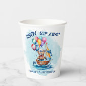 Ahoy sein a Boy Nautical Theme Kinderdusche Pappbecher (Vorderseite)