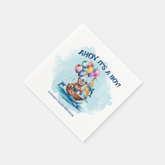 Ahoy sein a Boy Nautical Theme Kinderdusche Serviette (Ecke)