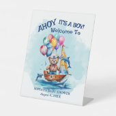 Ahoy sein a Boy Nautical Theme Kinderdusche Sockelschild (Vorderseite)