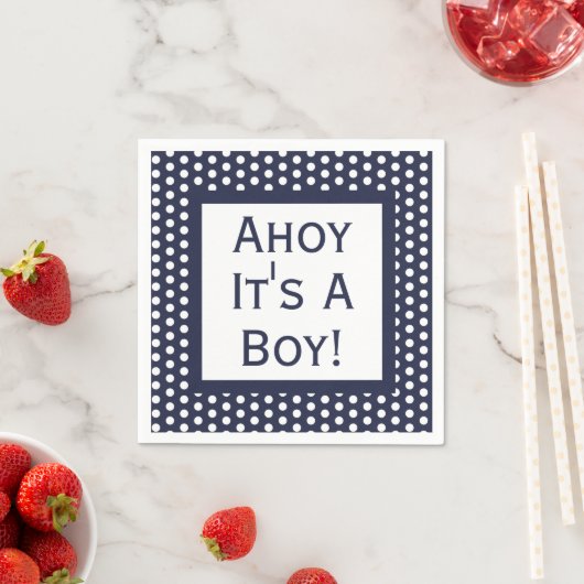 Ahoy sein a Boy Polka Dot Serviette (Beispiel)