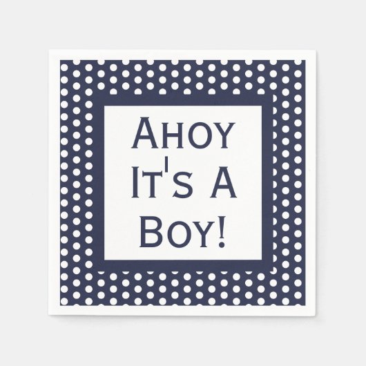 Ahoy sein a Boy Polka Dot Serviette (Vorderseite)