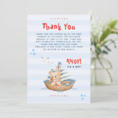 Ahoy sein Baby Dusche Danke Karte (Stehend Vorderseite)