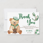 Ahoy sein ein Junge Teddy Bär Babydusche danke Einladung (Vorderseite)