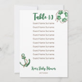 Ahoy sein Junge Teddy Bär Babydusche Tischnummer (Rückseite)