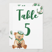 Ahoy sein Junge Teddy Bär Babydusche Tischnummer (Vorne/Hinten)