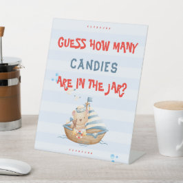 Ahoy seine Baby-Dusche schätzt, wie viele Candies Sockelschild