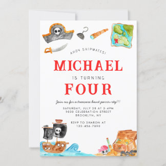 Ahoy Shipmates Treasure Hunt Ship Pirate Geburtsta Einladung