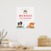 Ahoy Shipmates Treasure Hunt Ship Pirate Geburtsta Poster (Küche)