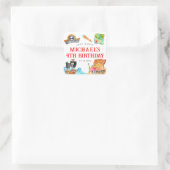 Ahoy Shipmates Treasure Hunt Ship Pirate Geburtsta Quadratischer Aufkleber (Tasche)