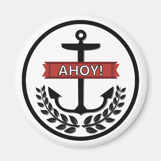 Ahoy - Standard, 2¼ Zoll runder Magnet (Vorne)