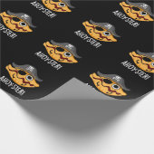 Ahoy-ster Funny Pirate Oyster Pun Dark BG Geschenkpapier (Ecke)