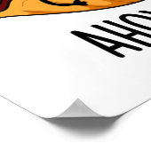 Ahoy-ster Funny Pirate Oyster Pun Poster (Ecke)