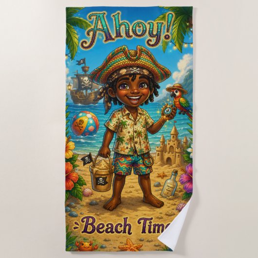 Ahoy! Strandzeit Strandtuch (Vorderseite)