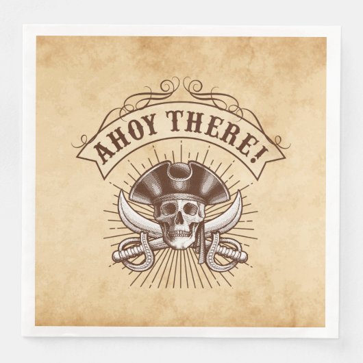 Ahoy There Pirate Birthday Serviette (Vorderseite)