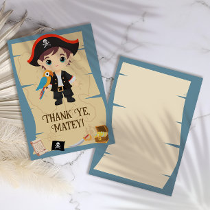 Ahoy There! Pirate Boy Birthday Party Dankeskarte