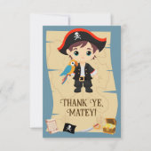Ahoy There! Pirate Boy Birthday Party Dankeskarte (Vorderseite)
