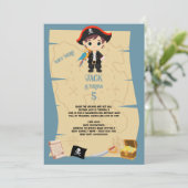 Ahoy There! Pirate Boy Birthday Party Einladung (Stehend Vorderseite)