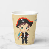 Ahoy There! Pirate Boy Birthday Party Pappbecher (Rückseite)