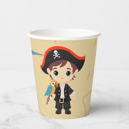 Ahoy There! Pirate Boy Birthday Party Pappbecher (Vorderseite)