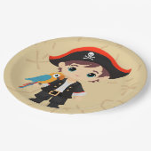 Ahoy There! Pirate Boy Birthday Party Pappteller (Schrägansicht)