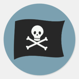 Ahoy There! Pirate Boy Birthday Party Runder Aufkleber