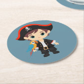 Ahoy There! Pirate Boy Birthday Party Runder Pappuntersetzer (Angewinkelt)