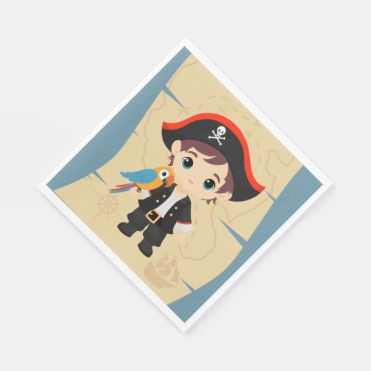 Ahoy There! Pirate Boy Birthday Party Serviette (Ecke)