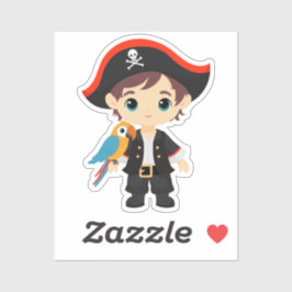 Ahoy There! Pirate Boy Birthday Sticker