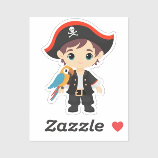 Ahoy There! Pirate Boy Birthday Sticker (Blatt)