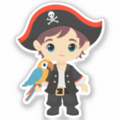 Ahoy There! Pirate Boy Birthday Sticker (Vorderseite)