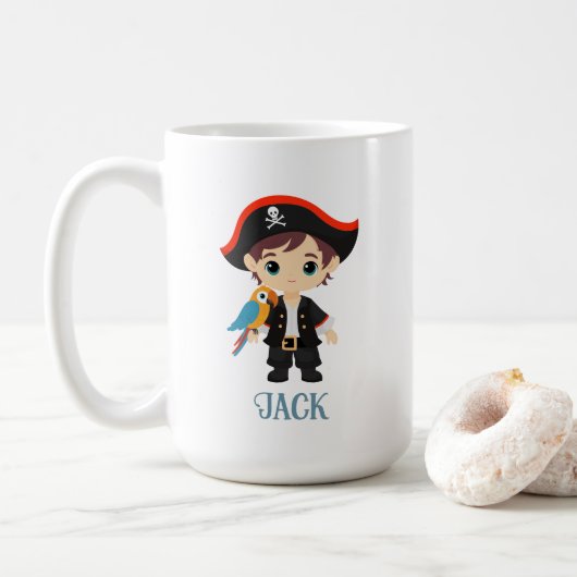 Ahoy There! Pirate Boy Birthday Tasse (Mit Donut)